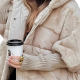 Dominika | Geacă Pufos cu Glugă