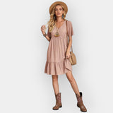 Rochie Midi cu Decupaj în V