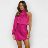 Rochie Satin Asimetrică