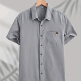 Cămașă casual din bumbac cu mânecă scurtă