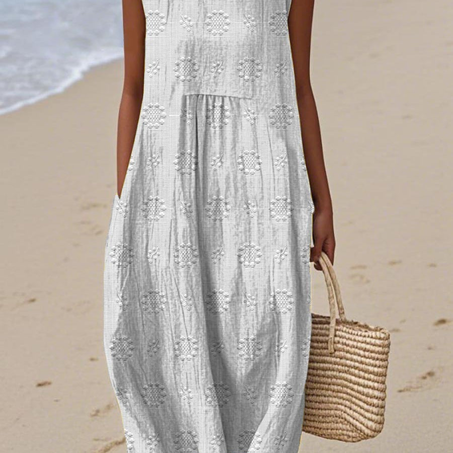 Franca | Rochie din bumbac fără mâneci cu buzunare