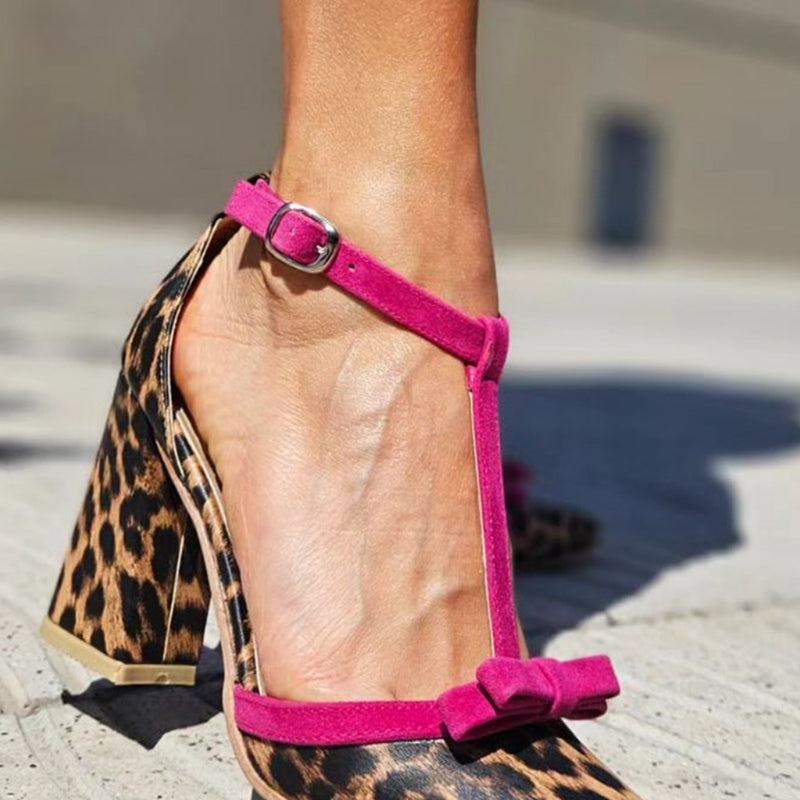 Leontina | Sandale verzi cu model de leopard și detalii colorate