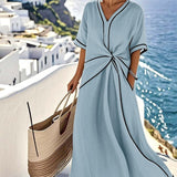 Emília – Rochie Ușor Săltăreață cu Dungi