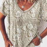 Bluză cu Decolteu în Formă de Petală la Apus