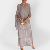 Rochie Plisată cu Efect de Dublă Strat