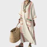 Kaftan cu Dungi și Buzunare Supradimensionate