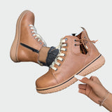 Botine ortopedice din piele cu glezna joasă