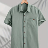 Cămașă casual din bumbac cu mânecă scurtă