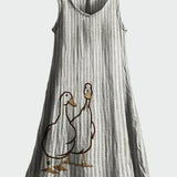 Rochie cu imprimeu de cuplu de rațe