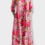 Rochie Maxi Vintage cu Flori