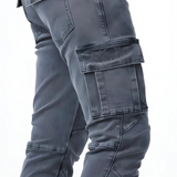 Pantaloni Cargo Stretch Marino