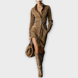 Rochie Camasa Din Suede Cu Curea