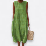 Franca | Rochie din bumbac fără mâneci cu buzunare