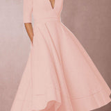 Laura | Rochie Midi Feminina Cu Croi În A, Decolteu În V