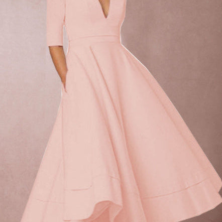 Laura | Rochie Midi Feminina Cu Croi În A, Decolteu În V