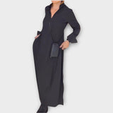 Rochie Maxi cu Guler Relaxat