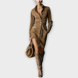 Rochie Mini din Suede Vintage cu Curea