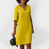 Rochie Zilnică cu Decolteu în V