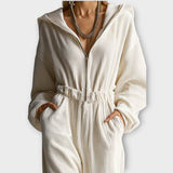 Salopetă plisată cu picioare largi, fără efort