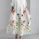 LILIANA | Rochie lungă casual cu libertate de mișcare și stil floral pentru zilele de vară