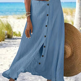 Fustă Lungă Semi Transparentă cu Deschidere