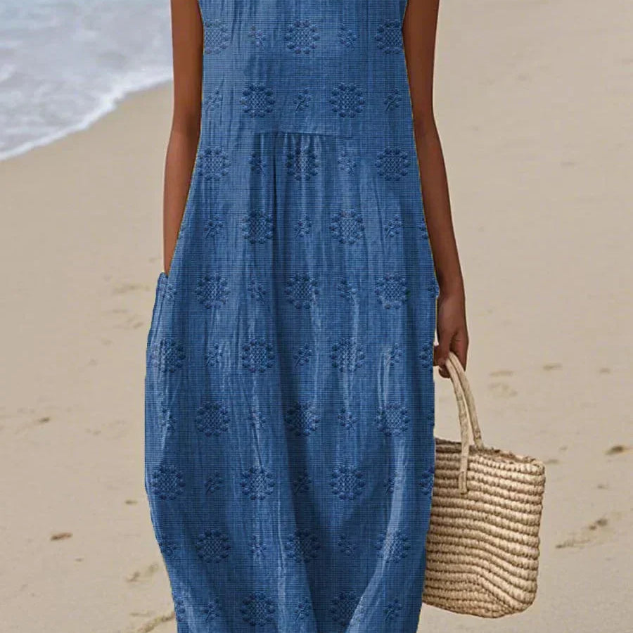 Franca | Rochie din bumbac fără mâneci cu buzunare