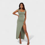 Sarella - Rochie lungă cu spatele descoperit și fundă