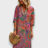Kaftan cu Design Bohemian și Croială Relaxată