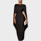 Rochie de seară elegantă cu un umăr drapat