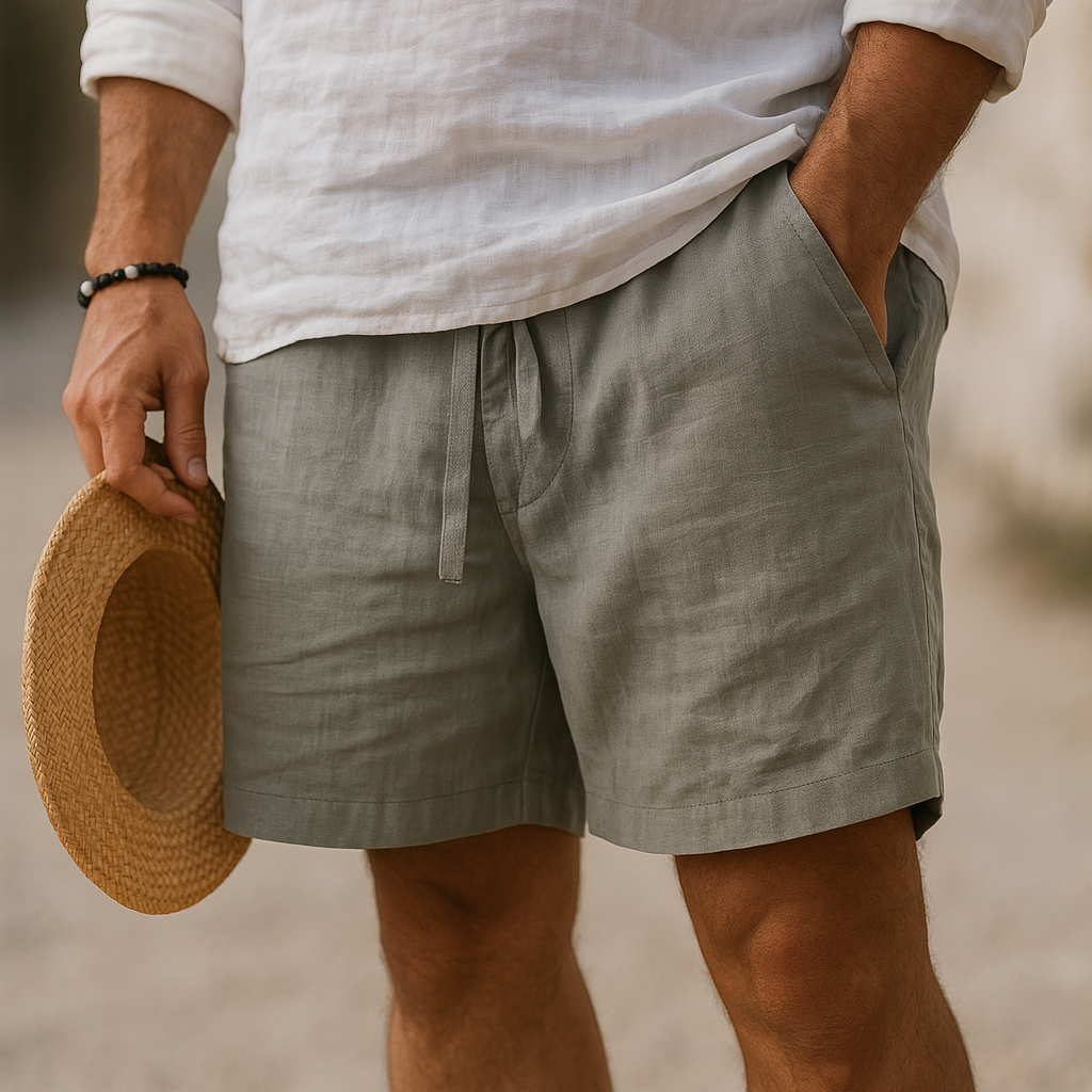 Pantaloni scurți eleganți din in