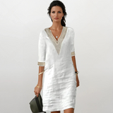 Mariana - Rochie feminină din bumbac și in