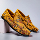 Mocasini din piele florală