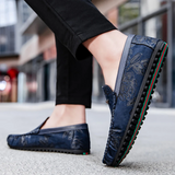 Mocasini din piele florală