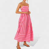 Isabel - Rochie lungă cu dungi