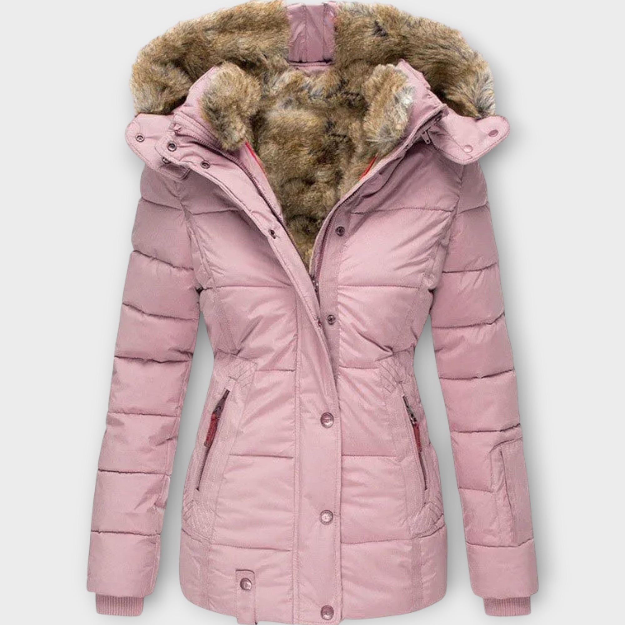 Parka de Iarnă Luxury cu Glugă din Blană Sintetică