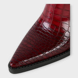 Botine cu Design Croco și Toc Elegant
