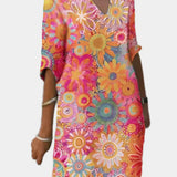 Rochie Colorată cu Model Floral