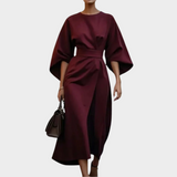 Rochie Minimalistă Chic cu Curea și Mâneci Largi