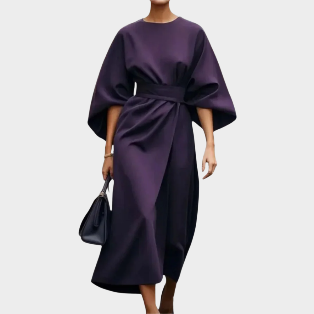 Rochie Minimalistă Chic cu Curea și Mâneci Largi