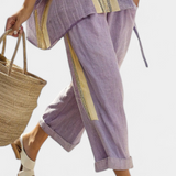 Lorena | Conjunto Boho Din In și Bambus Lavandă Elegant