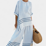 Cláudia | Salopetă Daisy Confortabilă cu Dungi Largi