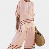 Cláudia | Salopetă Daisy Confortabilă cu Dungi Largi