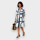 Helen™| Rochie Midi Cu Model Geometric