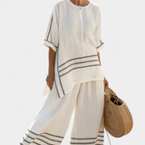 Cláudia | Salopetă Daisy Confortabilă cu Dungi Largi