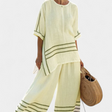 Cláudia | Salopetă Daisy Confortabilă cu Dungi Largi