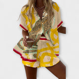 Filipa | Casima Set Scurt Imprimeu Leopar Chic Vară