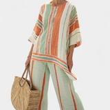 Dalila | Set De In Lână De Bambus Cu Dungi Elegante