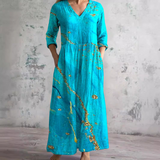 Dora | Rochie de Vară pentru Femei cu Decolteu în V și Model Floral