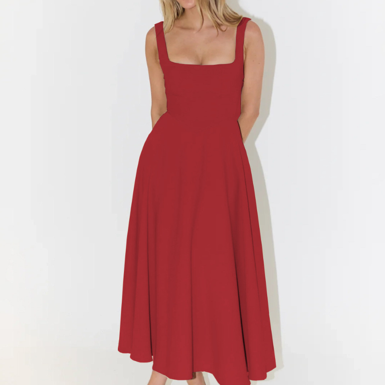 Rochie Midi Elegantă cu Linie Romantică