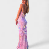 Julieta | Rochie Lungă cu Volane – Grațioasă și Romantică